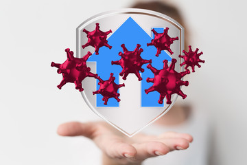 Stay home digital stay safe 3d.