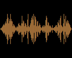 Audio colorful wave logo. Pulse music player on black. Creative graphic equalizer element. Jpeg illustration