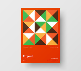 Amazing business presentation vector A4 vertical orientation front page mock up. Modern corporate report cover abstract geometric illustration design layout. Company identity brochure template.