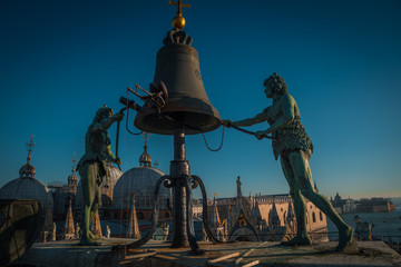 Fototapeta premium VENICE, VENETO / ITALY - DECEMBER 26 2019: Venice view from the clock tower