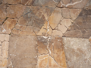 Marble tilles floor. Polished red limestone