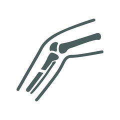 Broken bone gray icon, injury, leg, orthopedics