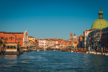 VENICE, VENETO / ITALY - DECEMBER 26 2019: Venice canals before COVID-19 pandemic