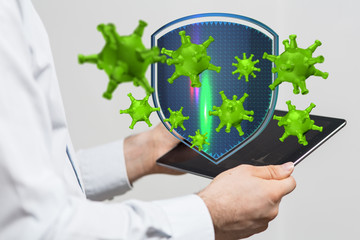 Corona Virus Healthcare Concept. Coronavirus protection Pandemic Sars Fever.