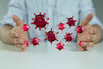 mikro digital epidemic corona virus nCoV , Novel Coronavirus 19-NCP. nCoV denoted is...