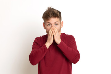 Attractive young guy with a red T-shirt