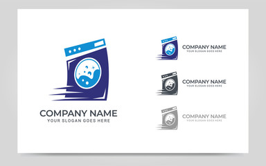 Modern Laundry services logo design. Editable logo design