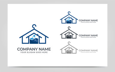 Modern Laundry services logo design. Editable logo design