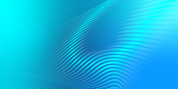 Wellen als Linien und Verlauf auf cyan blauem Hintergrund