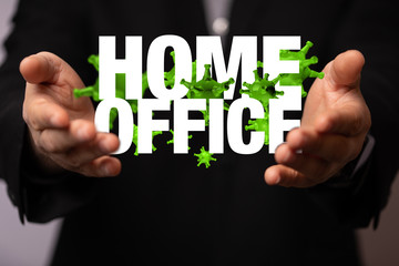 Home office cause of corona of self quarantine digital.