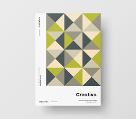 Amazing business presentation vector A4 vertical orientation front page mock up. Modern corporate report cover abstract geometric illustration design layout. Company identity brochure template.