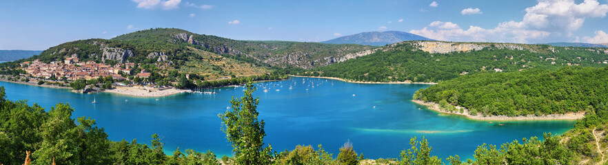 Panoramic view of St.Croix lake in Verdon, Provence, France