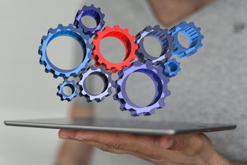 gear Technology setting concept background.