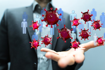 Coronavirus abstract background. Medical Genetics Bacteriological Microorganism..