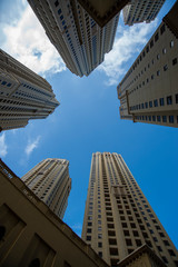 modern urban architecture -towers from ground point of view