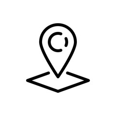 Map Pin Vector Colour With Line Icon Illustration