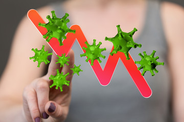 Financial stock graph has down from virus corona outbreak..