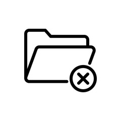 Remove Folder Vector Colour With Line Icon Illustration