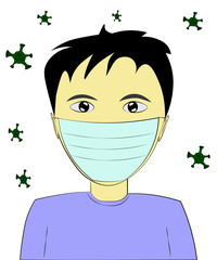 masked man, medical mask	