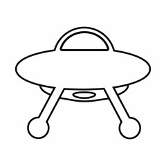 flying ship space object line icon