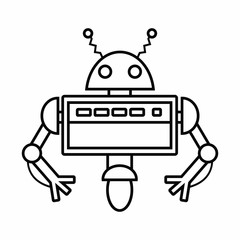 robot space object line icon