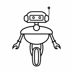 robot space object line icon