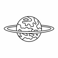 planet space object line icon