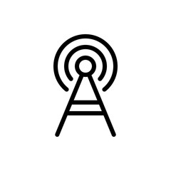 Wifi Tower Vector Colour With Line Icon Illustration