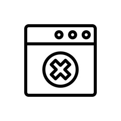 Obraz premium Close Window Vector Colour With Line Icon Illustration