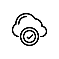 Cloud Acceptance Vector Colour With Line Icon Illustration