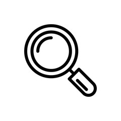 Magnifier Vector Colour With Line Icon Illustration