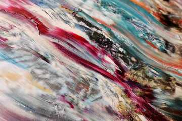 Colorful abstract background wallpaper. Modern motif visual art.  Mixtures of oil paint. Trendy...