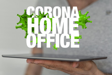 Home office suffering from a cold  at work and at home.
