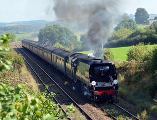 Fototapeta na wymiar 34067 Steam Train taken in Devon UK