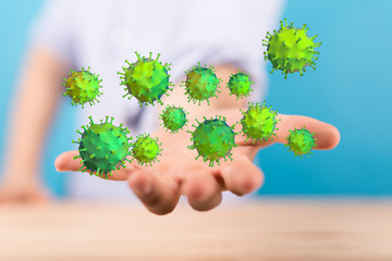 Virus abstract background. protection Genetics Bacteriological Microorganism..