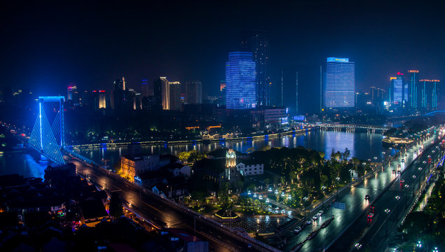 Night view from Ningbo, China