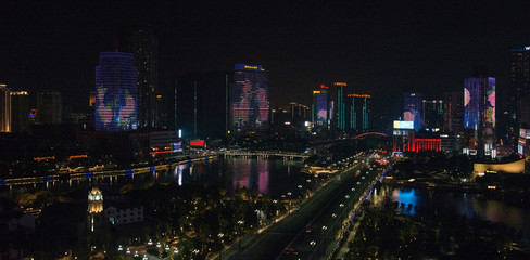 Fototapeta na wymiar Night view from Ningbo, China