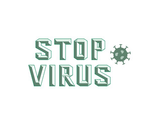 Naklejka premium Stop virus. Vector illustration with hand lettering