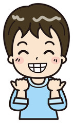 男の子　嬉しい　イラスト