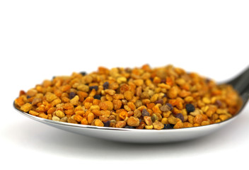 Propolis Blütenpollen Bienenpollen auf einem Löffel