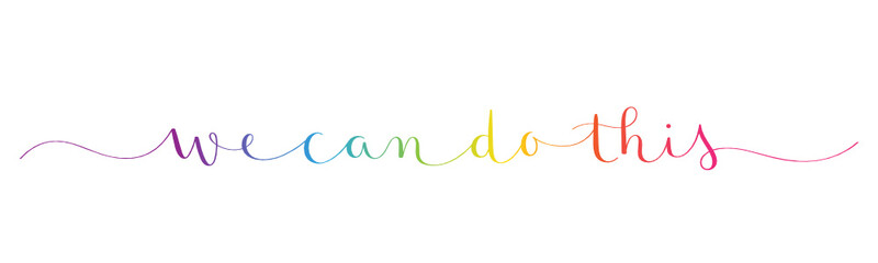 WE CAN DO THIS rainbow vector brush calligraphy banner with swashes