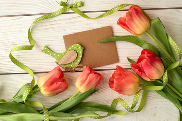 Spring flower on a wooden. Image