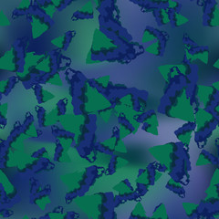 Sea camouflage of various shades of green, blue and violet colors