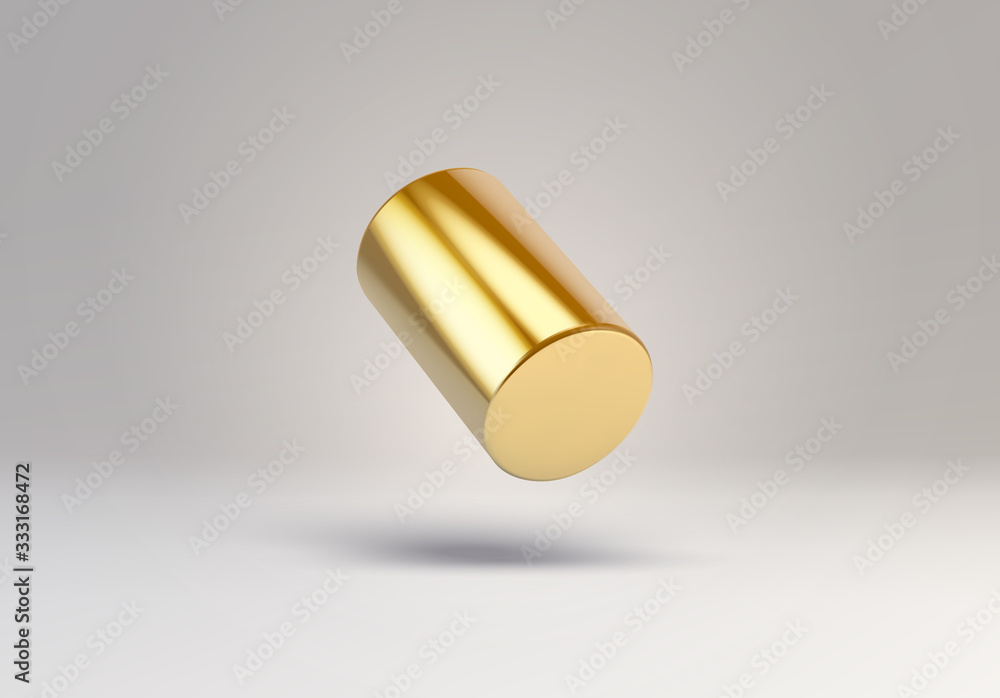 Poster 3D vector element or simple isolated golden shape