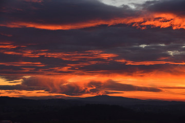 Fototapeta na wymiar Sonnenaufgang in der Oberlausitz