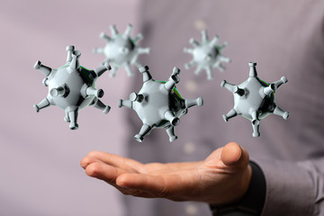 contagious coronavirus pandemic, dangerous virus outbreak 3d.