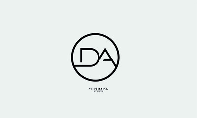 Alphabet letter icon logo DA - obrazy, fototapety, plakaty