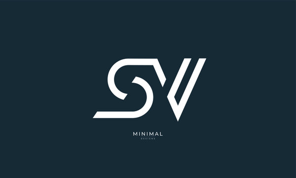 Alphabet letter icon logo SV