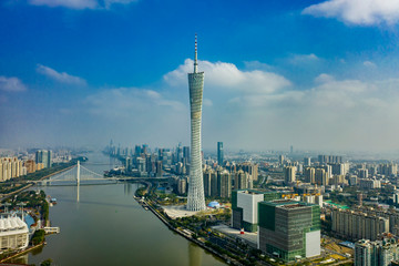 Aerial photography of Guangzhou City Scenery in China