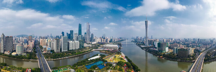 Fototapeta premium Aerial photography of urban scenery of Guangzhou, China